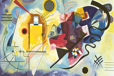 iCanvasART 3 Piece Painting with White Border Canvas Print by Wassily Kandinsky 60 x 40/0.75 Depth 